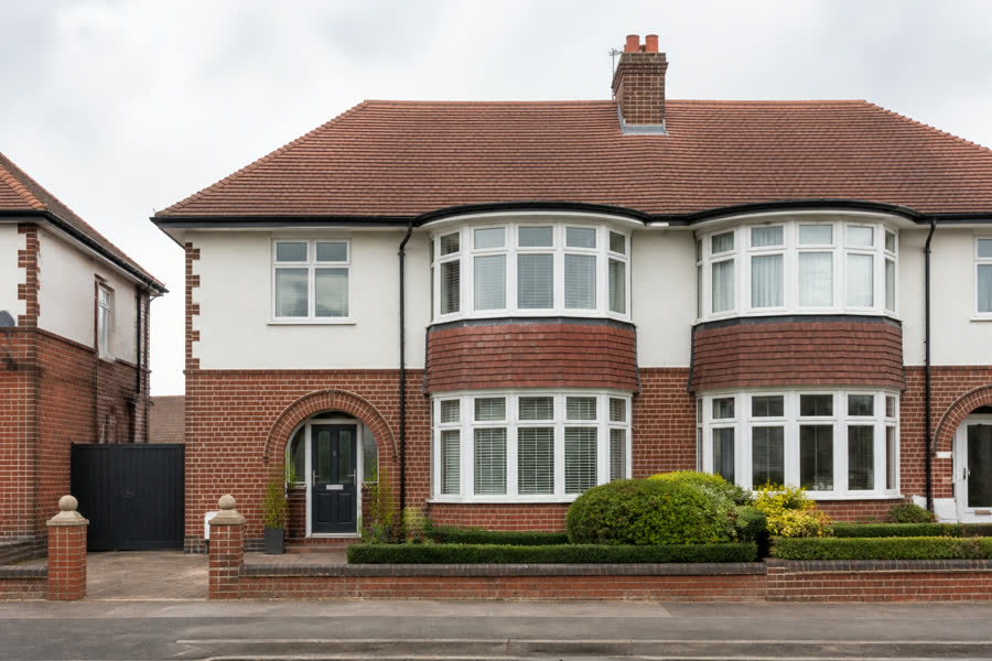 Large semi-detached house gutter cleaning